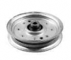 Heavy Duty Flat Idler Pulley with High Speed Bearing 4-1/2" OD, 3/8" Bore, 3/4" Flat Width